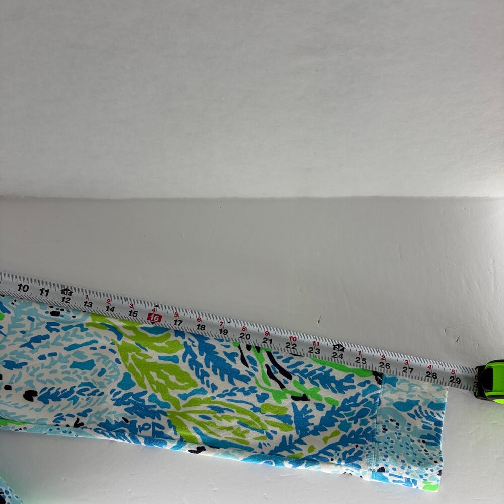 Lilly Pulitzer Half Zip Pullover Top Size M Blue Green Coral Reef Print - Picture 6 of 15